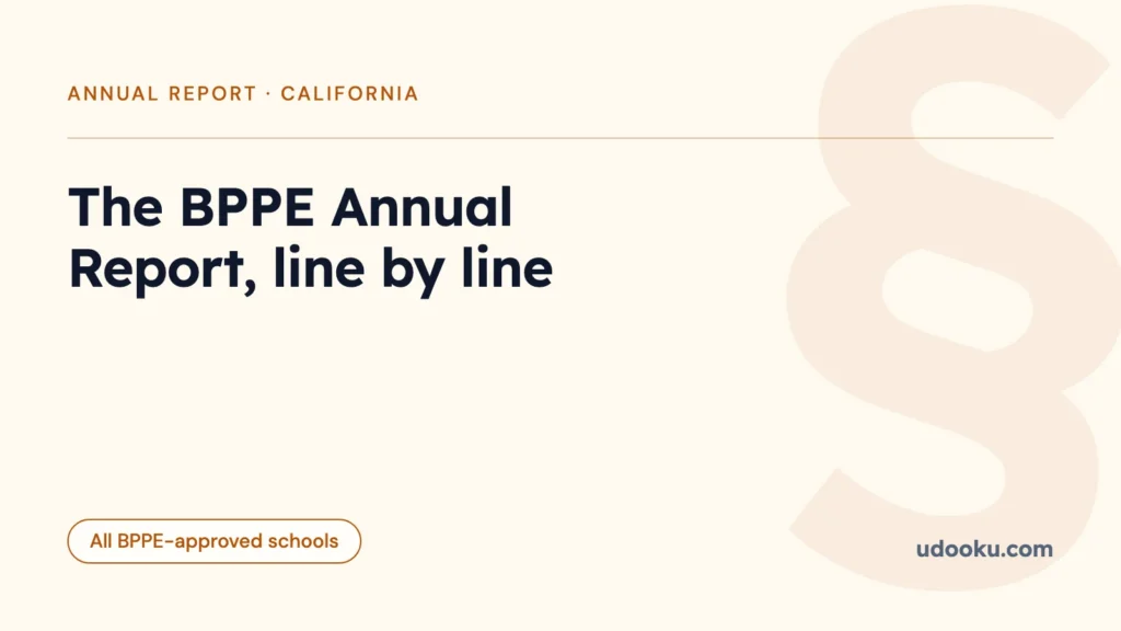 The BPPE Annual Report, line by line, for a school that is not a beauty school